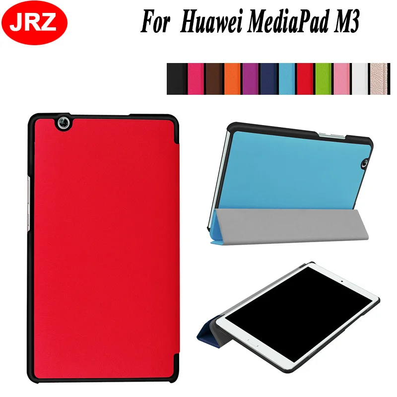 JRZ для Huawei MediaPad M3 8 4 дюймовые Чехлы тройной Стенд кожаный чехол с шелковой