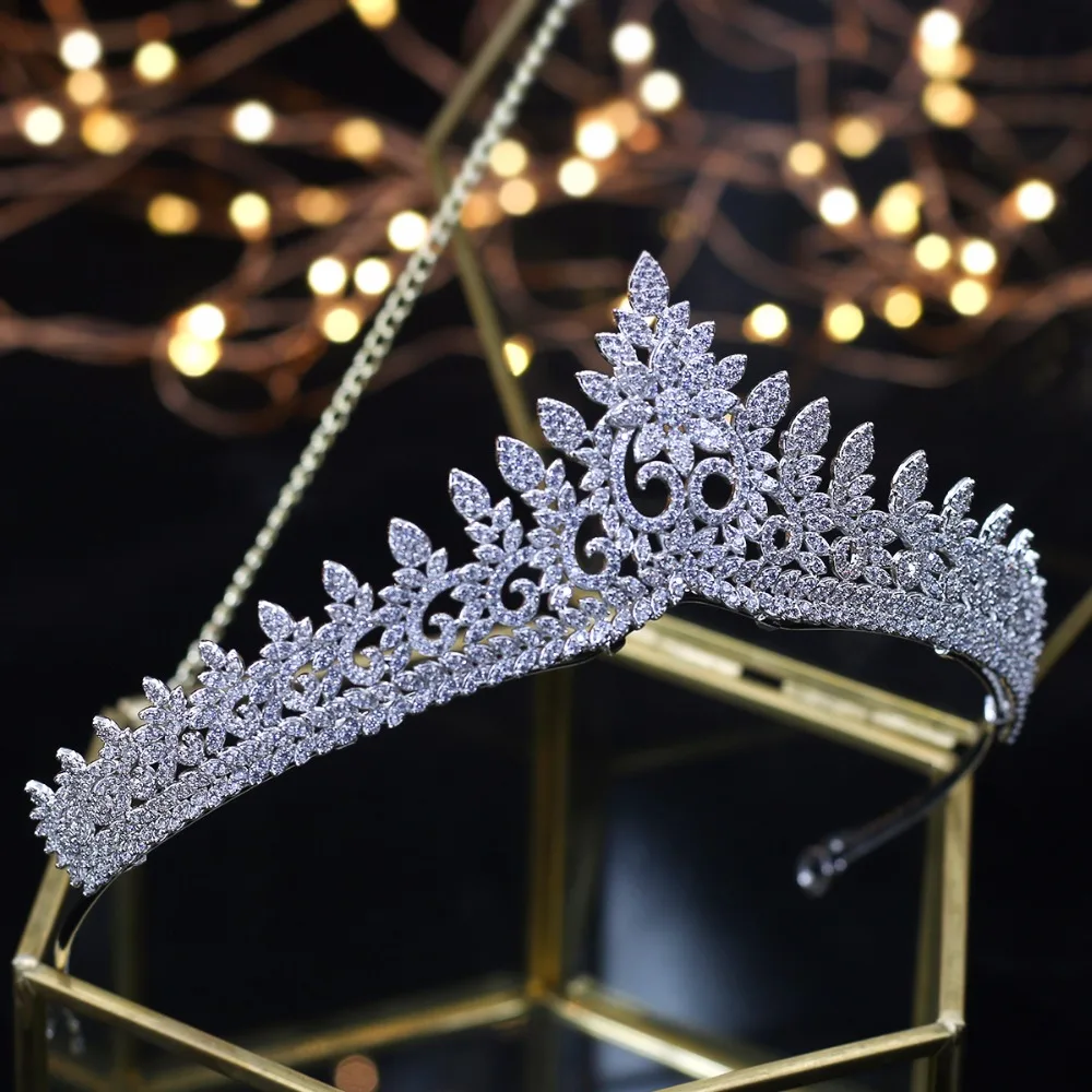 Дизайнерские свадебные диадемы кристаллы циркона барокко Свадебные короны Tocado Novia невесты ювелирные изделия для волос аксессуары для волос