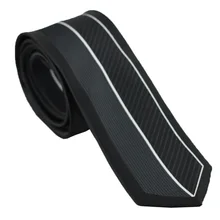 Coahella галстуки Полосатый черный галстук с серебряной линией дизайн панели шейный платок из микрофибры обтягивающий галстук 6 см