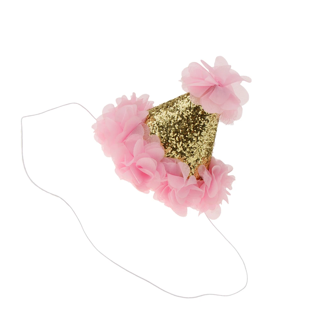 MagiDeal Kid 1st Birthday Flower Hats Cap Crown Prince Princess Comfortable Cap Headwear Photography Prop Holiday DIY Decoration