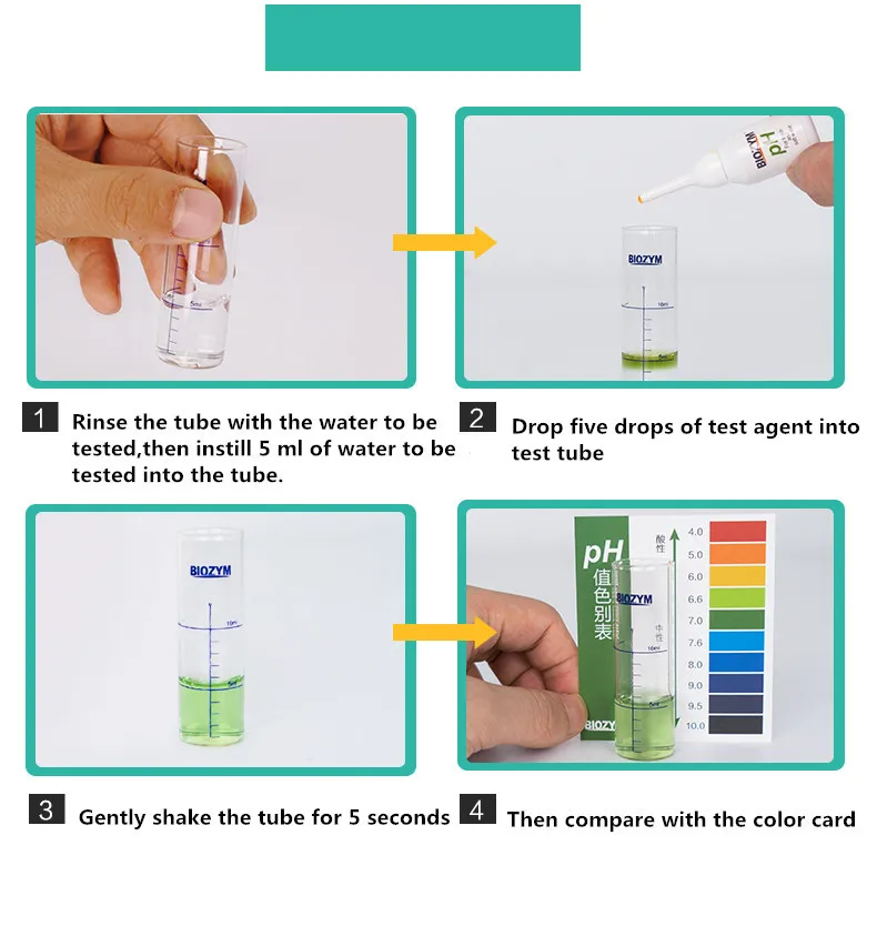 Biozym тестер качества воды в аквариуме рН Подкислитель азот аммиак нитрит аквариум кислотность и Щелочность обнаружения
