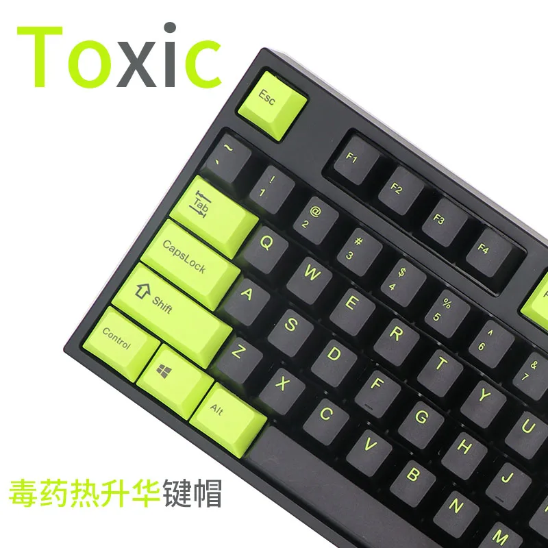 

BGKP Toxic Ethermal Dye Sublimation fonts PBT keycap For Wired USB mechanical keyboard Cherry MX switch keycaps