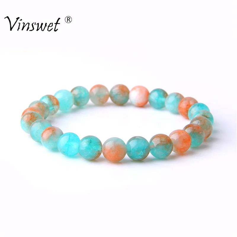 

New Fashion Multicolor Natural Stone Jades Beads Beaded Bracelets for Women Men Fashion Elastic Energy Bracelet Jewelry Gift