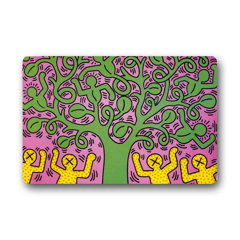 Keith Haring рабочие Нескользящие замшевые Ковровые Коврики индивидуальные коврики