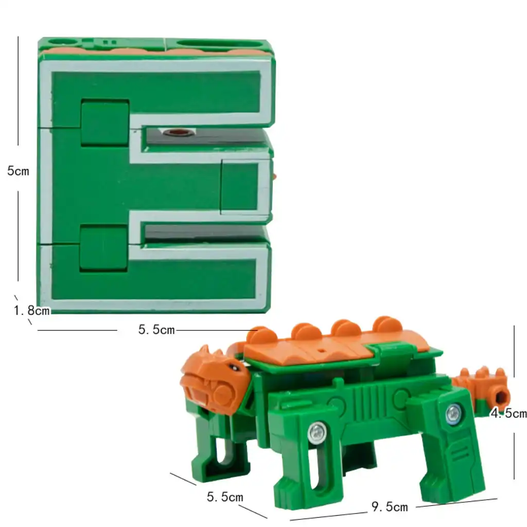7 Pieces Dinosaur Alphabet Blocks Transform Robots Toy Playset Combinate to Big Robot Early Letter Educational for Kid Boys Gift