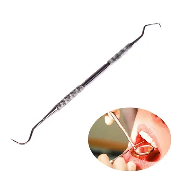 

1 Piece Double-end Hook Stainless Steel Dental Probe Professional Hygiene Oral Care Teeth Clean Hygiene Tools