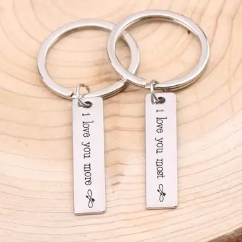 

1 Pair Key Chain I Love You Jewelry Pendant Engraved 3 Colors Choose Key Holder Couple Lover Boyfriend Gift Anniversary Charm