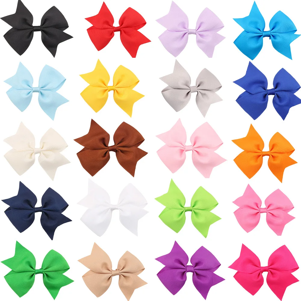 

40pcs/lot 11cm Baby Girl Grosgrain Ribbon Boutique Hair bows WITH Alligator Clips Pinwheel Bow For Children kids hairbow