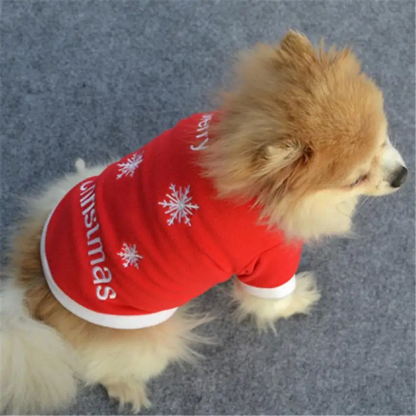 Одежда для собак на Рождество для питомца щенка осень зима теплый пуловер Высококачественная кружевная ткань