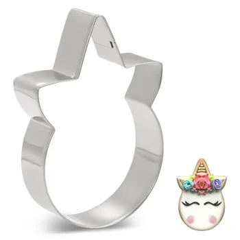 KENIAO Unicorn Face Cookie Cutter for Kids Birthday Party Cutters - Biscuit / Pastry / Bread Cutter - 6.5x10cm - Stainless Steel