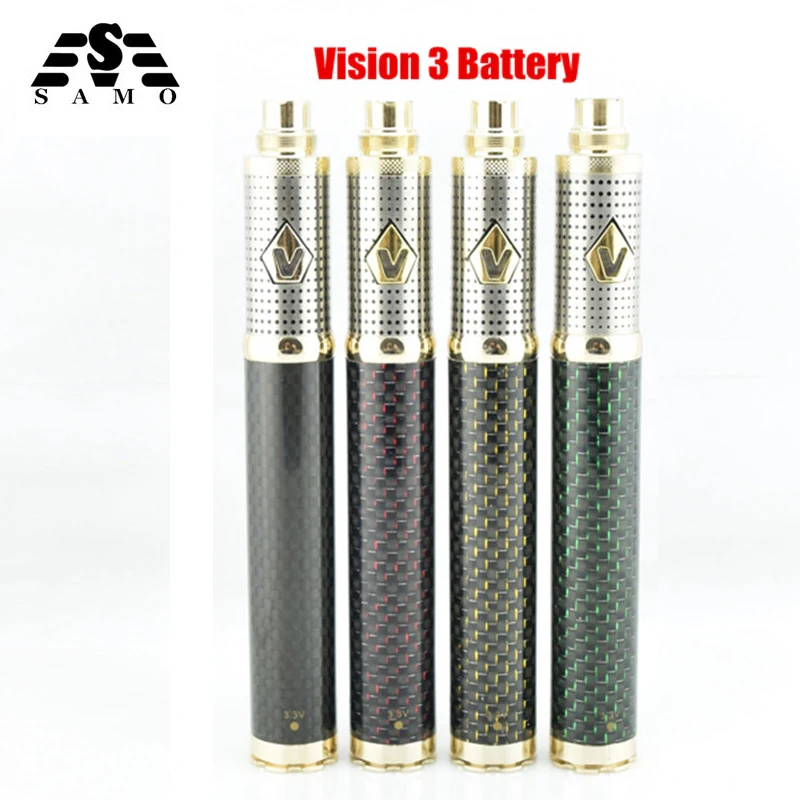 

Vision III electronic cigarette Battery Adjustable Voltage 1600mAh carbon fiber battery Big capacity vaporizer fit M16 M14