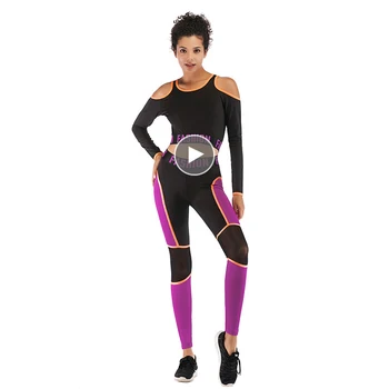 

LAISIYI 2019 New Women Fitness Training Set Plus Size Leggings Long Sleeves Top Workout Sportswear Women Gym Two Pieces Suit