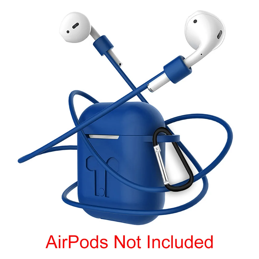 360 Защитная крышка для Apple аксессуары для airpods Чехол Air стручки защита для наушников на i9s i10 i11 i13 i19 наушники-вкладыши TWS с подвесной чехол для троса - Цвет: Blue Case with Rope