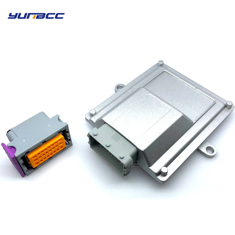

1 set 24 pin single hole aluminum car ecu case enclosure with fci connectors