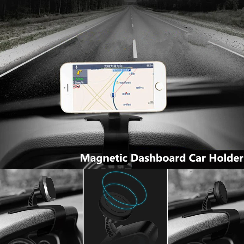 Магнитный автомобильный легкий зажим держатель приборной панели Автомобильный держатель для телефона магнитный автомобильный держатель 360 вращающийся стенд дисплей gps кронштейн Мини
