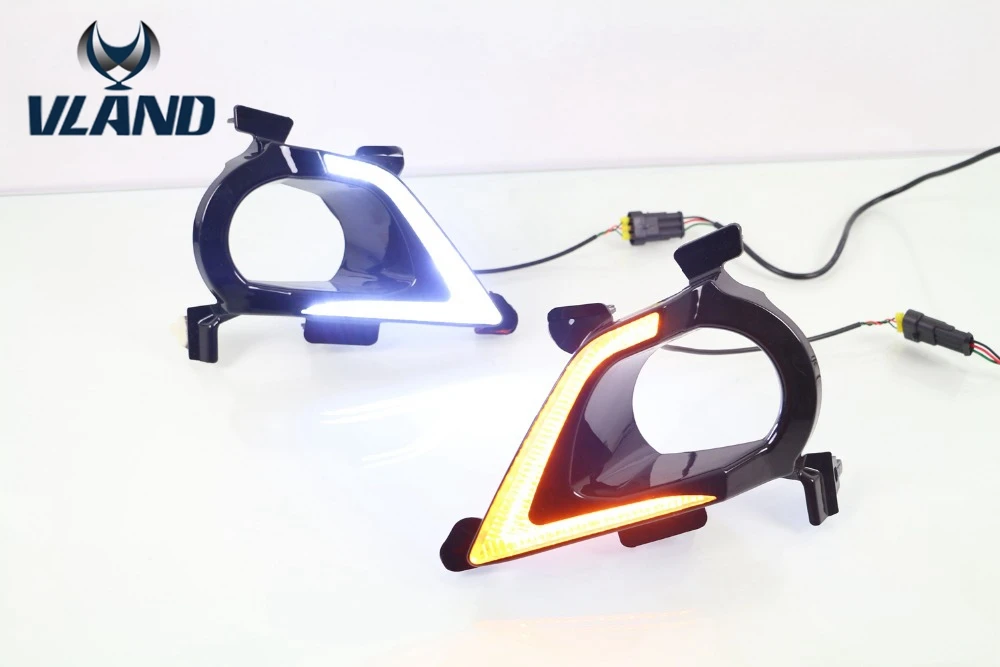 

Vland factory for car Daytime Running Light for Innova DRL 2015 2016 with Yellow Turning signal light plug and play design