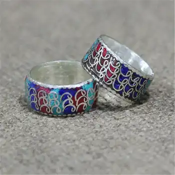 

R175 Nepal handmade Ring for Man Copper inlaid Colorful Stone Vintage Rings