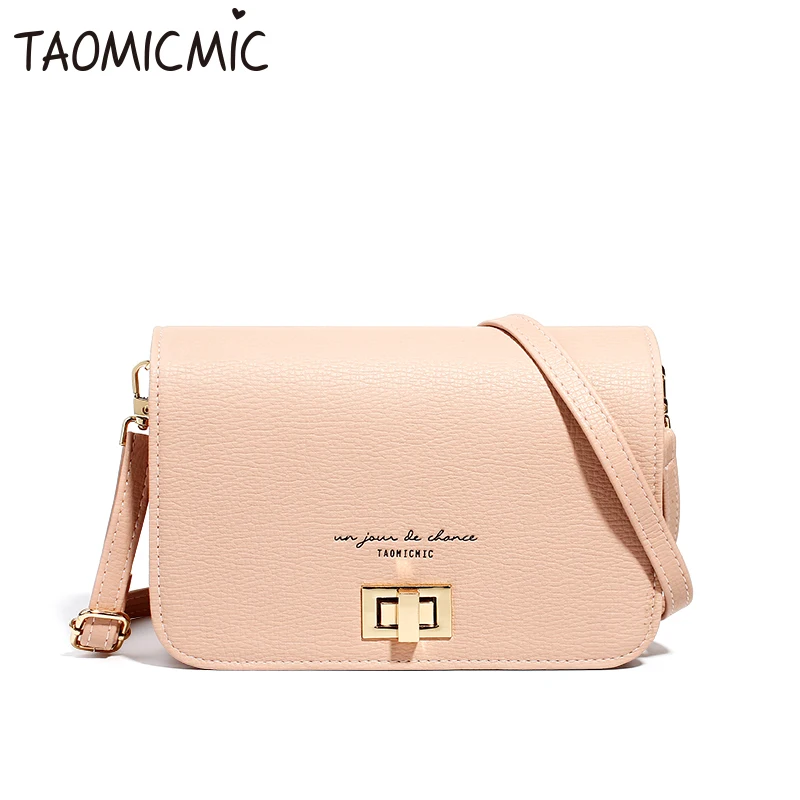 

TAOMICMIC new bag Korean version of the solid color lock net red bag PU single shoulder slung small square bag bolsa feminina