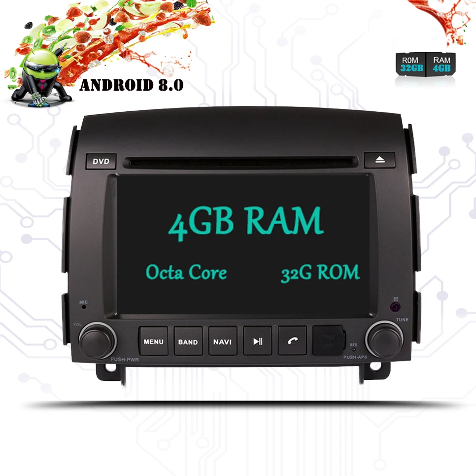 Clearance Android 8.0 Octa Core Car DVD Player GPS Navigation Auto Radio Stereo for HYUNDAI SONATA NF YU XIANG 2004-2008 Unit Video Audio 2