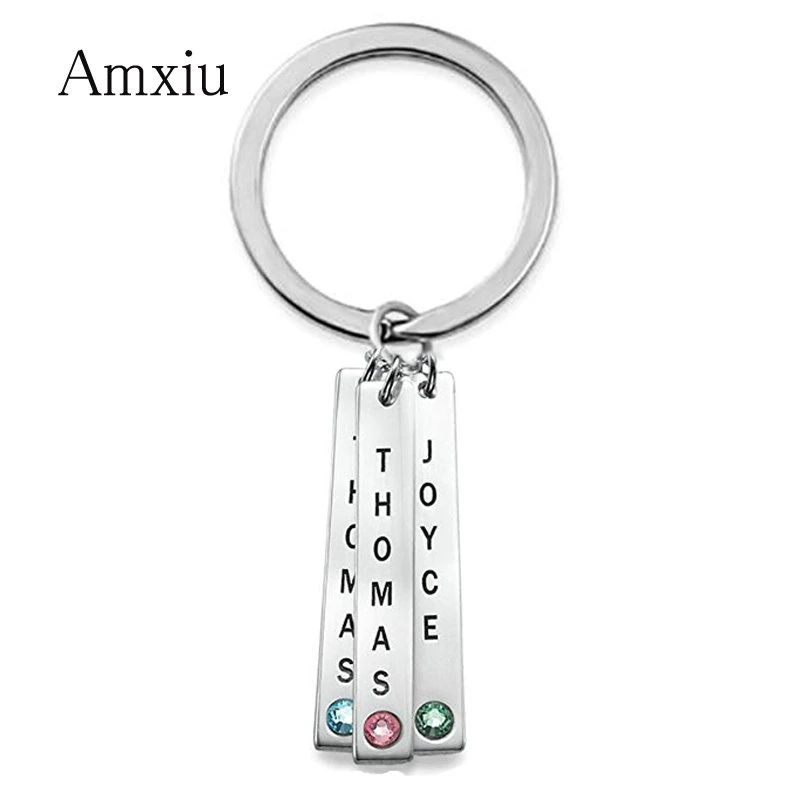 Amxiu パーソナライズ名前キーホルダー 925 スターリングシルバーバーキーホルダー彫刻 1 3 名キーチェーン男性の女性のためキーアクセサリー Customized Key Chains Aliexpress