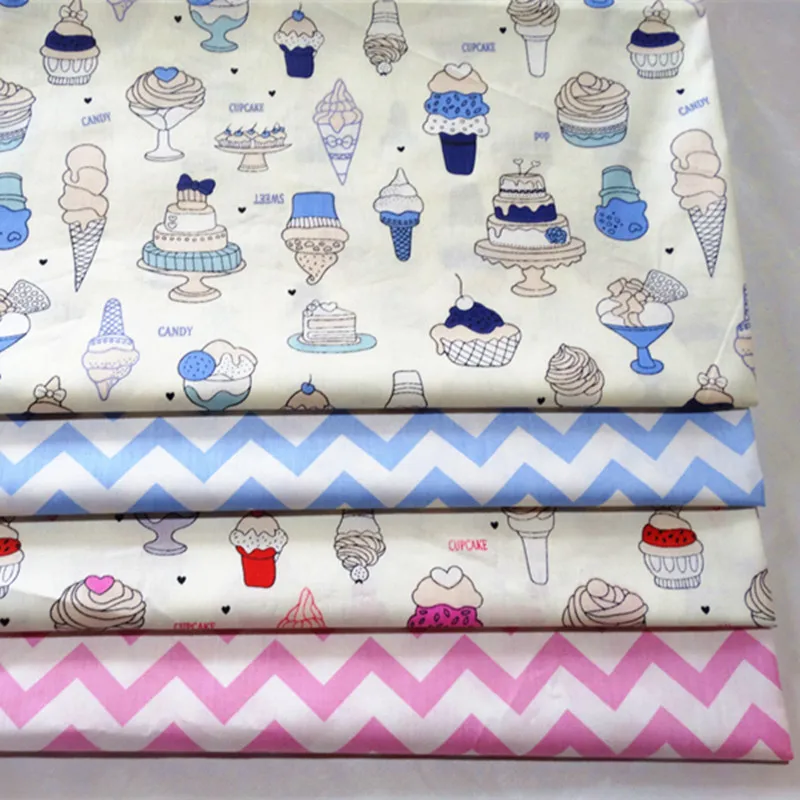 By Meter Twill Cotton Fabric Printed Ice Cream for DIY Sewing Patchwork Pillow Dress Bedding fabric | Дом и сад