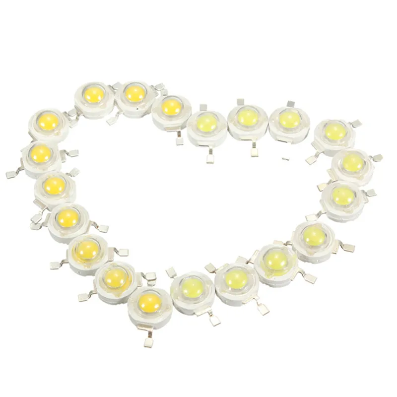 

High Quality 10Pcs 3W High Power Led Lamp 200~230 Lm 45mil 6000K-6500K White and Warm White