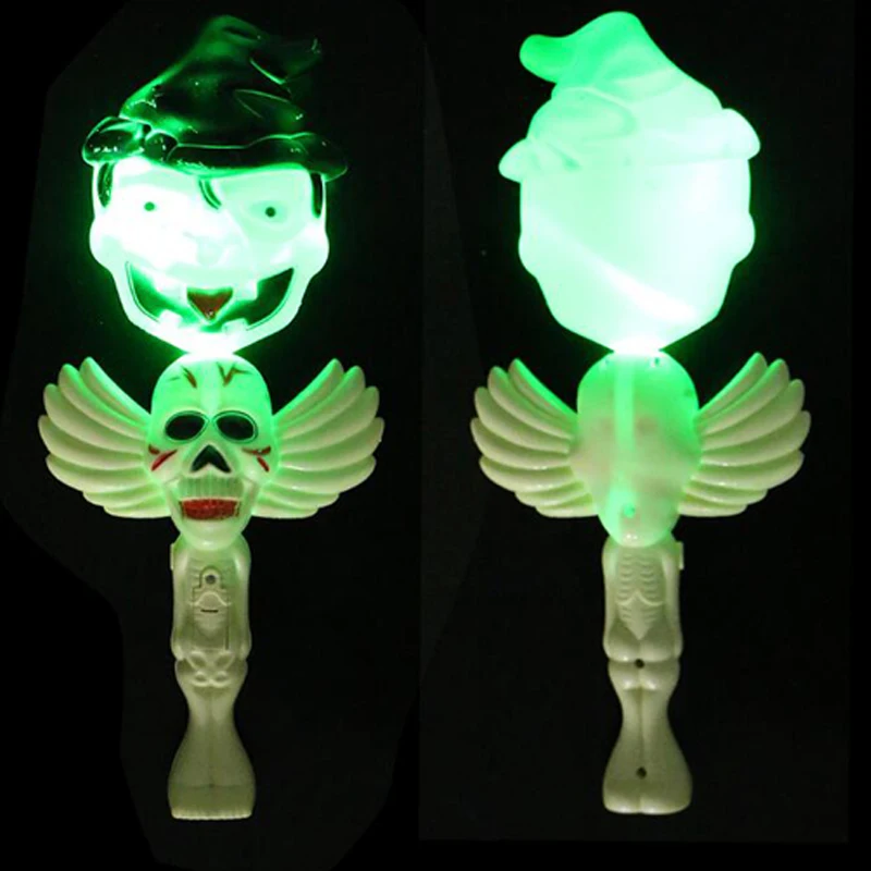 LED Light Ghost pumpkin Stick Wands Rave Cheer Party Flashing Glow Stick Light Sticks halloween decoration Glow Party Supplies (3)