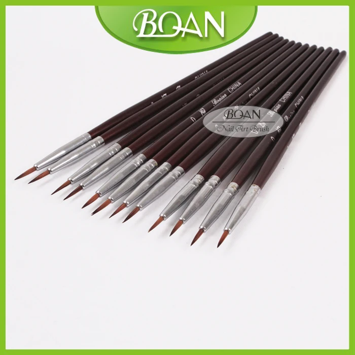 BQAN, 100 шт./лот, 0#, синтетические волосы, профессиональные кисти для рисования картин, ручка для рисования ногтей, инструмент для маникюра
