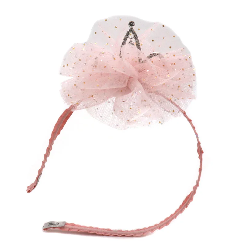 Модная детская повязка на голову с бантом из сетчатой пряжи, украшенная стразами, высокоэластичная повязка на голову для девочек, милая свежая - Цвет: A95-02