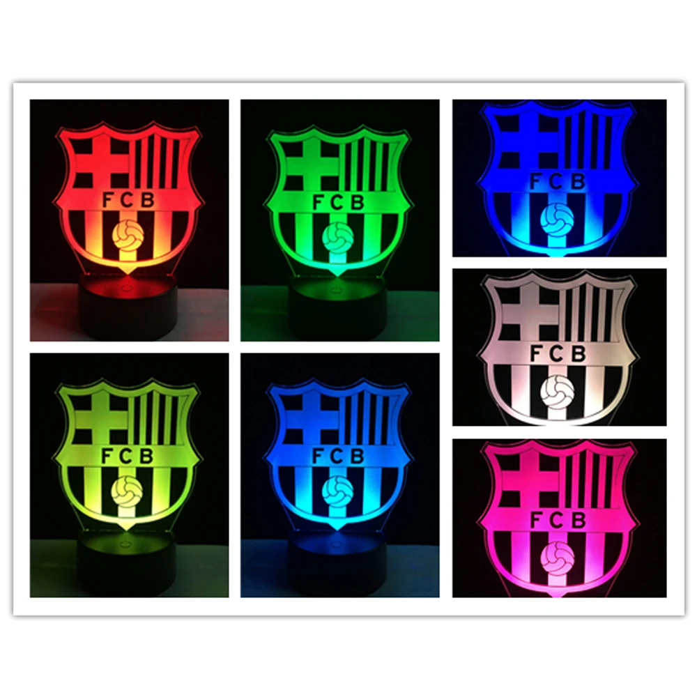 New Hot Sale Barcelona Footbal Team Sports 3d Led Usb Lamp 7 Colors Changing Gradient Visual Atmosphere Night Light Boy Gifts Night Light Boys Night Light3d Led Aliexpress