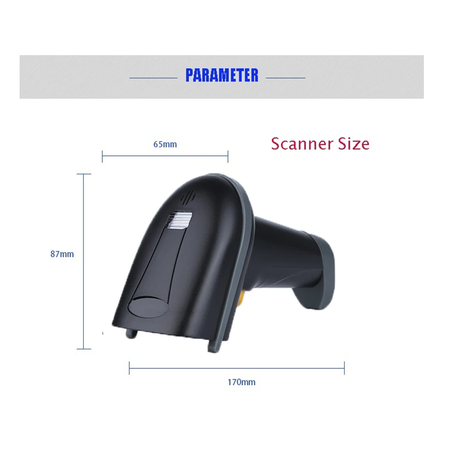 1D 2D QR اللاسلكية USB ميناء قارئ شفرة التّعرّف ماسحة مع قاعدة شحن البطارية ربط مع درج للنقود و محطة pos