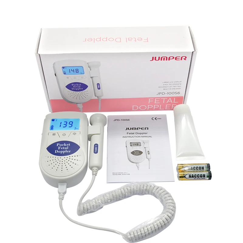 Jumper Large Back Light LCD display CE &FDA Angelsounds Fetal Doppler portable ultrasound fetal heart monitor with 3MHZ probe (1)