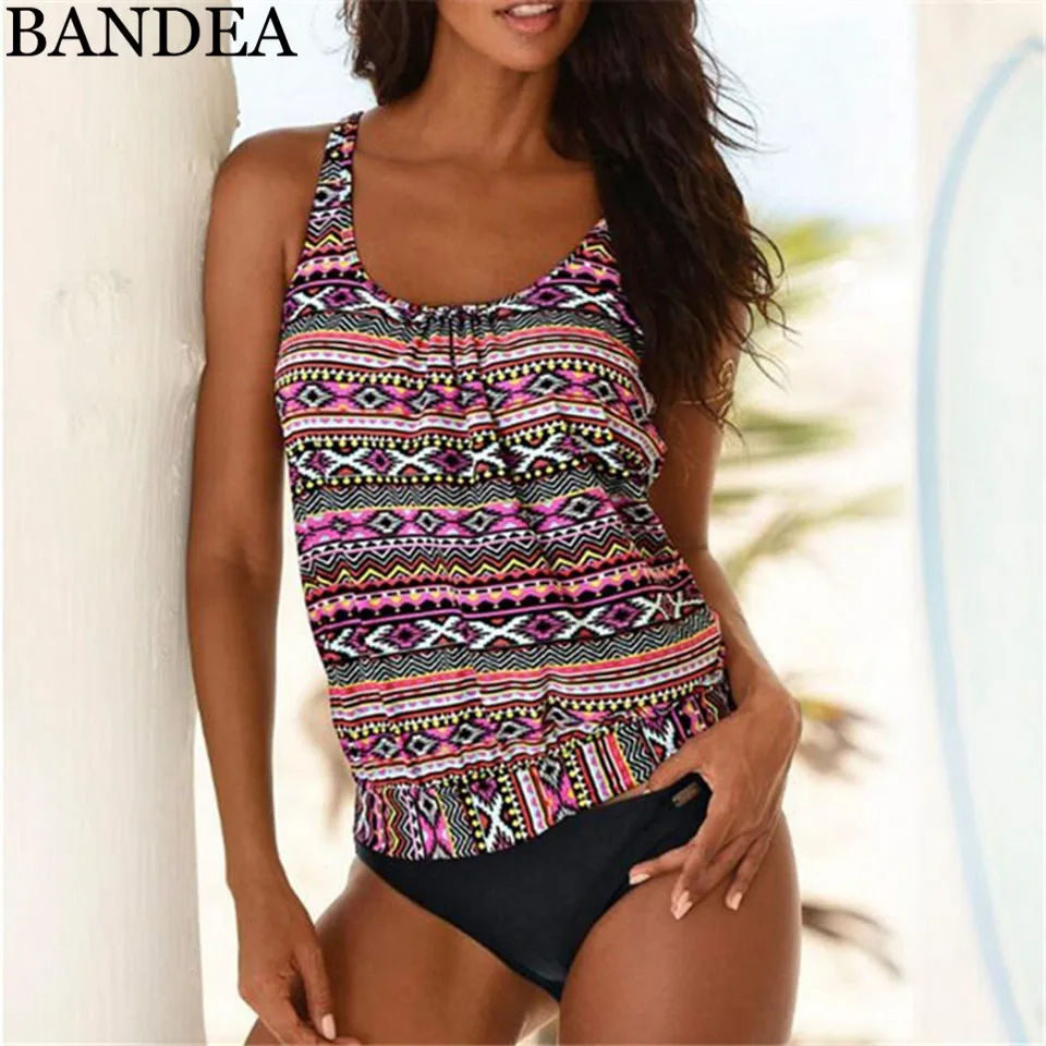

BANDEA two-piece suit women push up swimwear female tankini patchwork swimsuit of large size women bathing suit biquini mujer