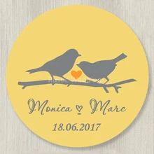 Пользовательские Свадебные наклейки-любовь птицы сувенирные этикетки Мейсон ярлык на банку Персонализированные Свадебные сувениры Подарочные наклейки, Hershey наклейки в форме поцелуя