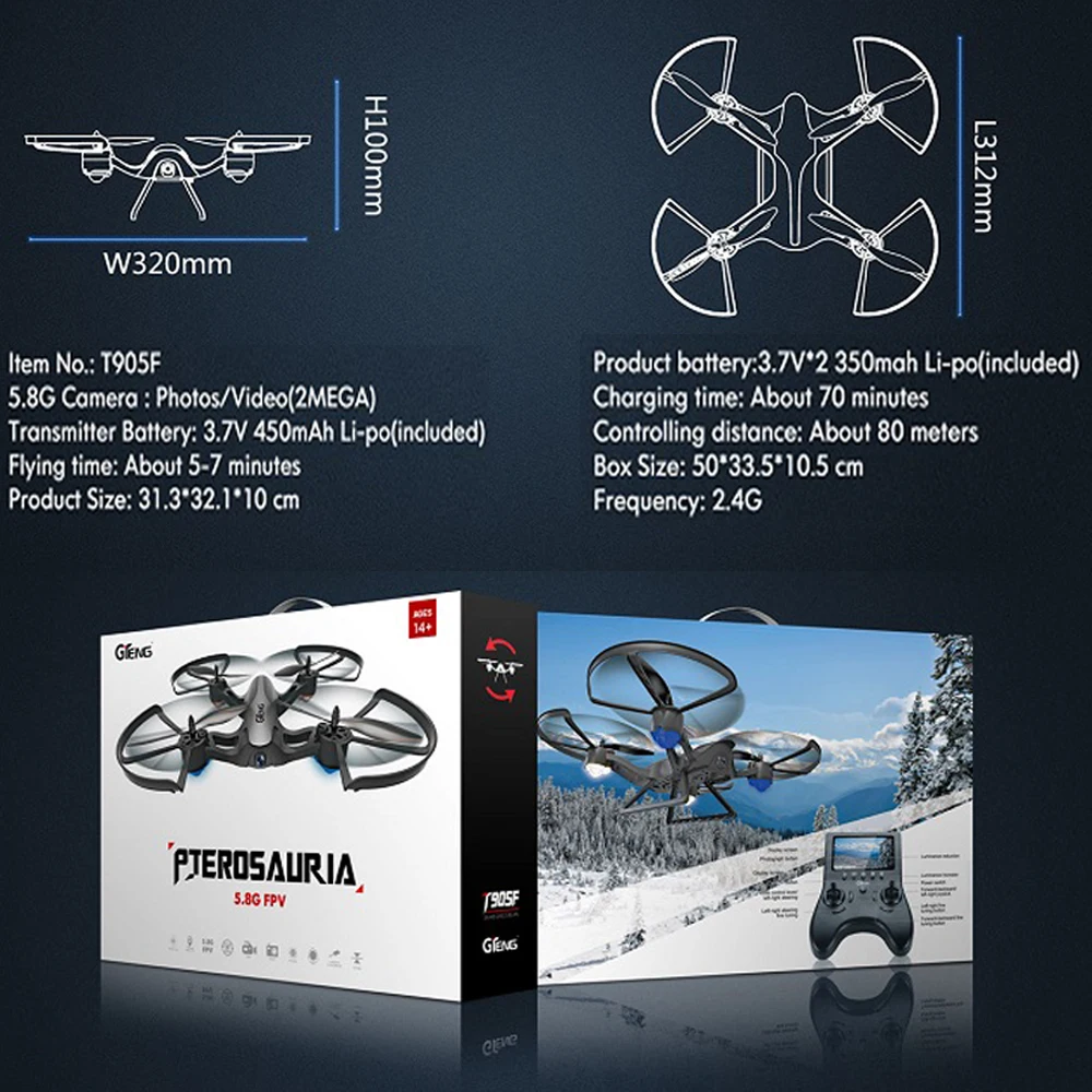 Gteng T905F FPV drone professional с камеры hd вертолет квадракоптер Дрон multicopter quadcopter пульт