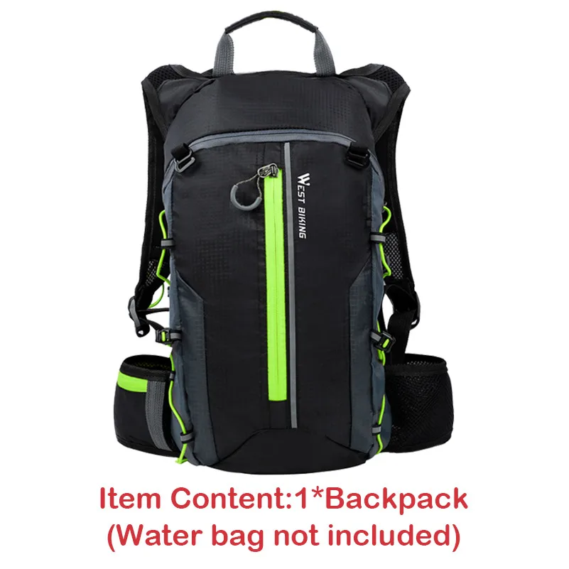 WEST BIKING рюкзак для велоспорта, уличные спортивные сумки, сверхлегкие мужские и женские велосипедные гидратационные сумки для воды, портативная велосипедная сумка, рюкзак - Цвет: Green Bag Only