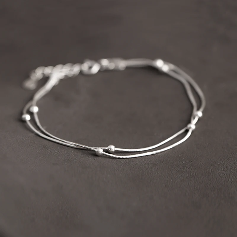 

Summer Brand Fashion 925 Sterling Silver Layered Beads Bracelets For Women New Designer S925 Charms Bracelets Bijoux Wholesale