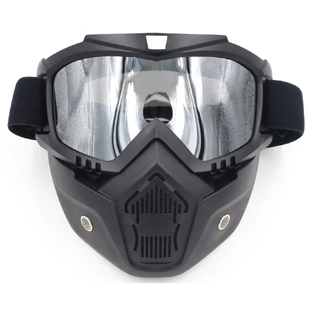 Открытый Велоспорт очки с маской пластины объектива велосипедная маска очки анти-ультрафиолет езда внедорожное оборудование - Цвет: Silver