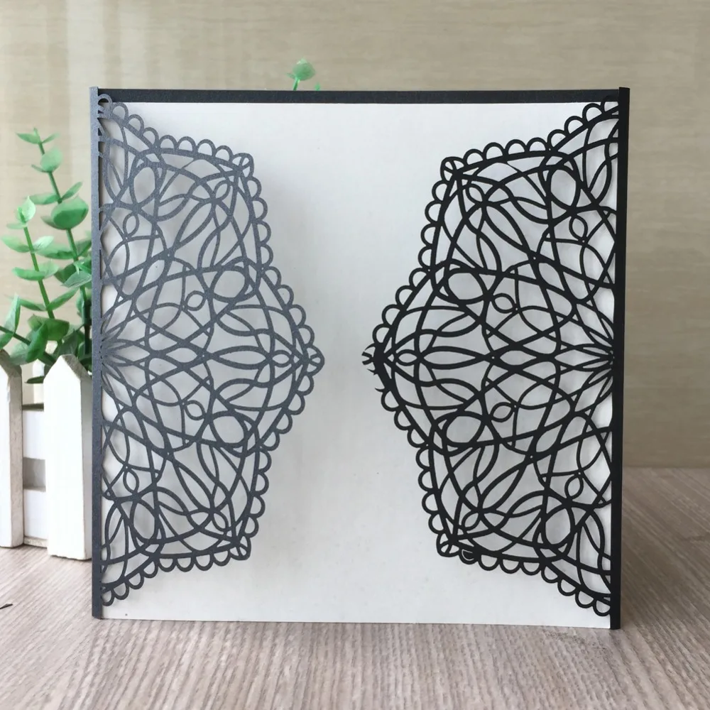 30pcs/lot Luxury Blue Exquisite Lace Card For Wedding Engagement Mother's Day Birthday Party Anniversary | Дом и сад