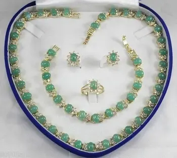 

women's gift true really jade Earring Bracelet Necklace Ring +box 5.27