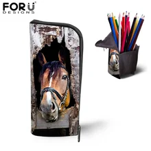 Hot Sale Stationery Pen Bags Pencil Case 3D Horse Animal School Office Supplies Pouch Estuche Lapices Bolsa Makeup Toiletry Bag