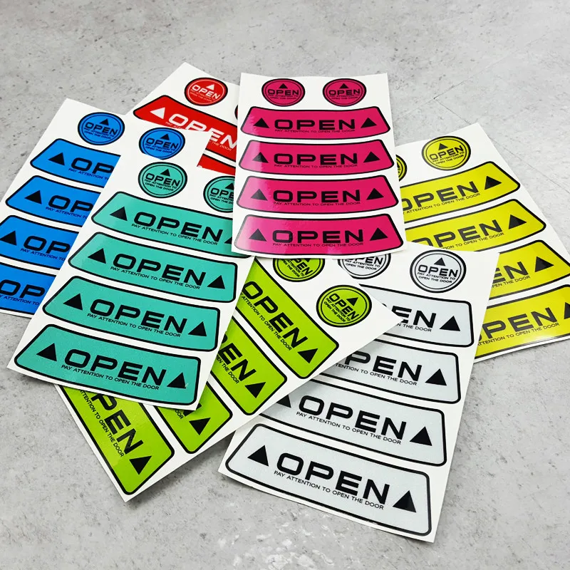 

GalonDeco Car Door Open Safety Reflective Warning Mark Creative Stickers Decals