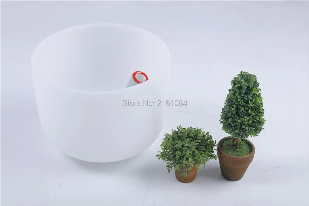 

8" Chakra Frosted Quartz Crystal Singing Bowl with one free suede and o ring