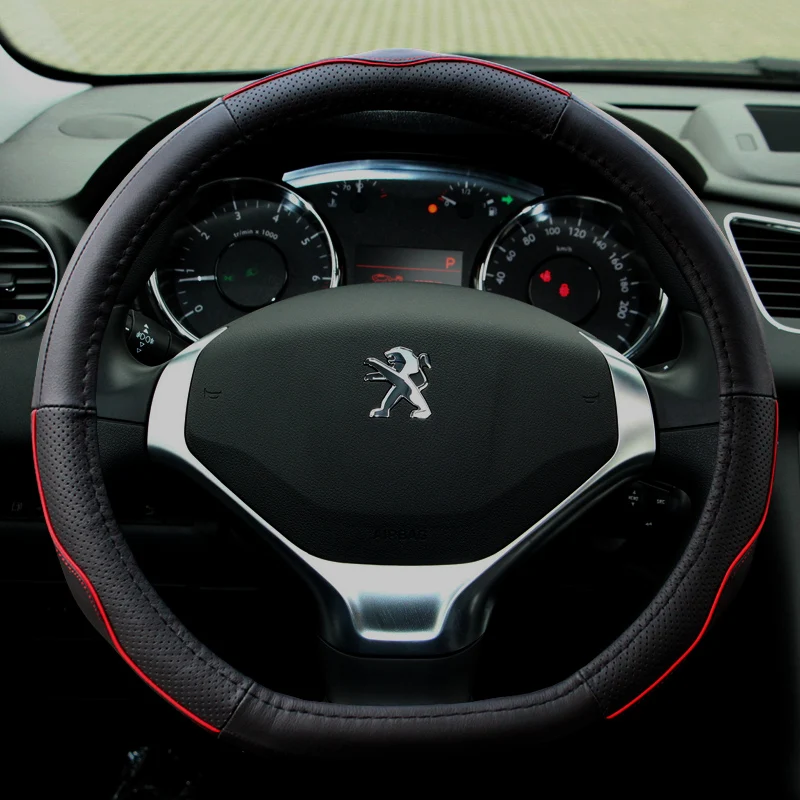 Buy D shape genuine leather steering wheel Cover for