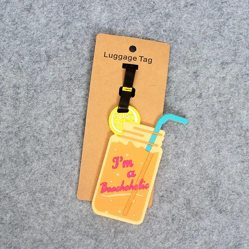 

Summer Drinks Series Luggage Tag Travel Accessories Women Suitcase ID Addres Holder Baggage Boarding Tags Creativ Portable Label