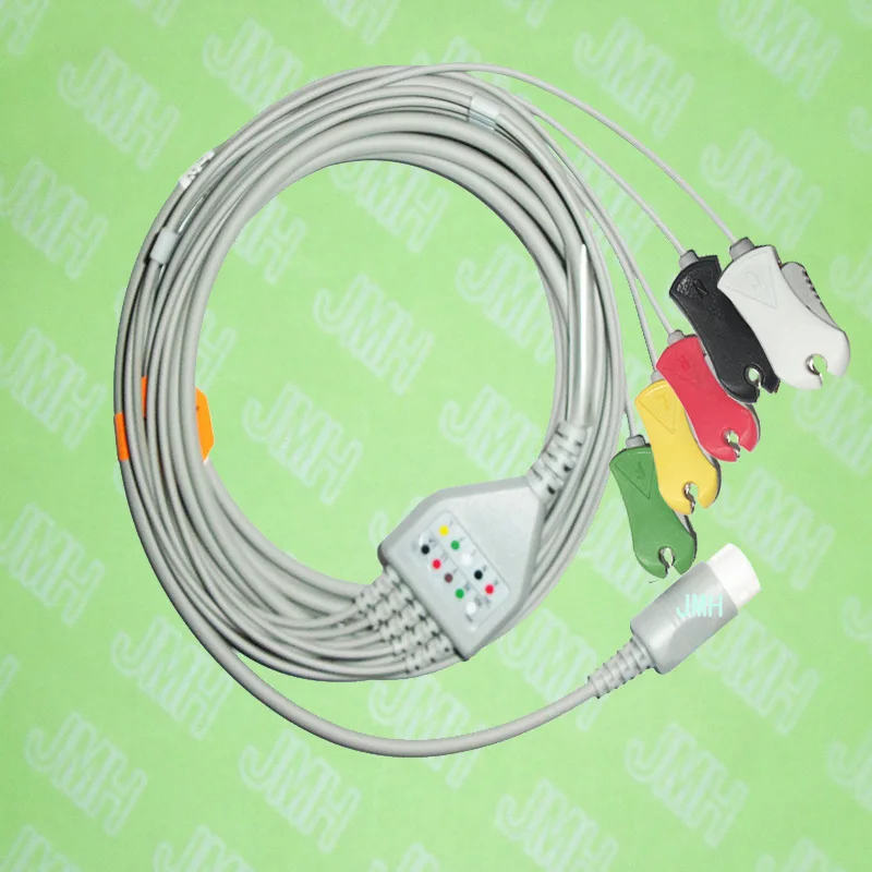 

Compatible with PHILIPS(HP) ECG Machine, One-piece ECG cable and leadwires,5 Lead,Clip,AHA or IEC.HP 12pin,Straight connector.