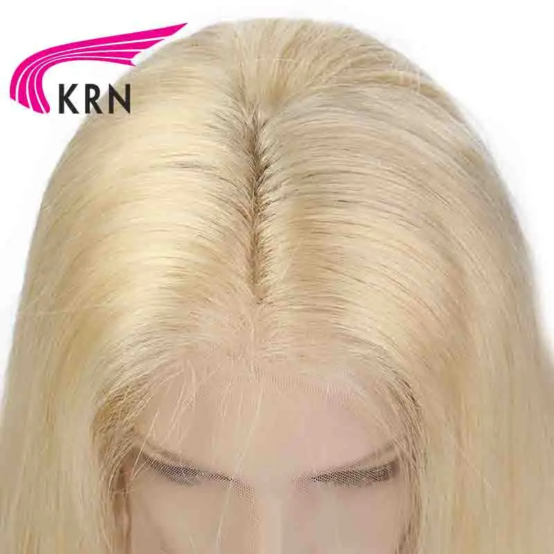 KRN#613 бесклеевые кружевные передние человеческие волосы парики с детскими волосами 130 Плотность прямые светлые волосы remy бразильские кружевные парики