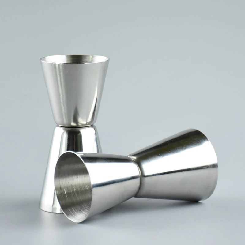 

20/40cc 15/30cc stainless steel measuring cup double slider bartender utensils metal cocktail measuring cup