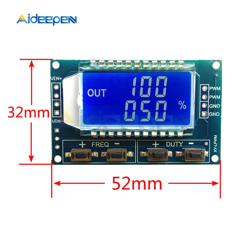 

1Pcs Signal Generator PWM Pulse Frequency Duty Cycle Adjustable Module LCD Display 1Hz-150Khz 3.3V-30V PWM Board Module