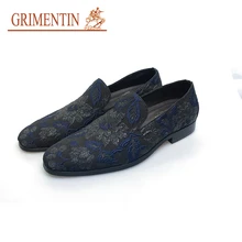 GRIMENTIN/Повседневная обувь ручной работы с принтом; мужские Брендовые вечерние туфли для работы; Лоферы без застежки